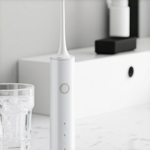 Close up of a water flosser used for maintaining dental crowns and oral hygiene.