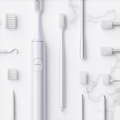 Collection of high-end dental maintenance tools like water flosser and sonic toothbrush