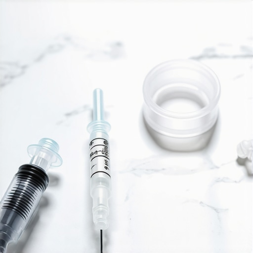 A professional dental whitening tray and gel syringe for sensitive teeth