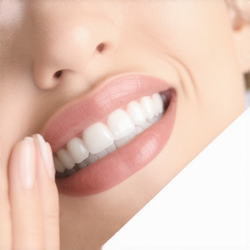 Professional dental bridge adjustment A dentist checking a patient's dental bridge alignment with articulating paper.