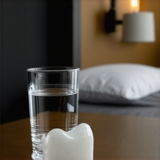 A clear dental night guard used to protect composite fillings from the damage of nighttime teeth grinding.