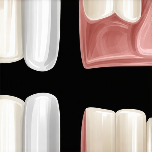 Comparison of a worn down tooth versus a tooth restored with a porcelain crown to show vertical height recovery.