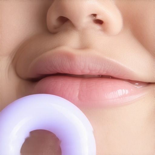A baby's gums and a silicone teething ring as a safe alternative to numbing gels.