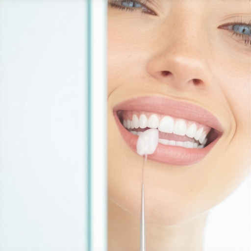 Person checking their molars in a mirror for signs of tooth decay and cavities.