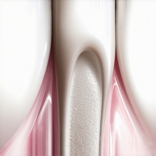 A macro shot of a dental crown showing a dark line at the gumline indicating potential decay or failure.