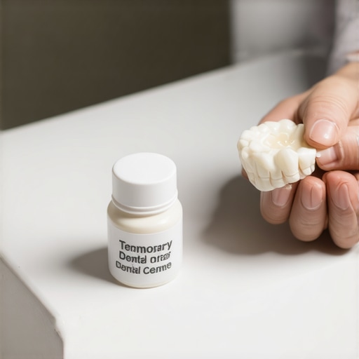 Applying temporary dental cement to a loose crown