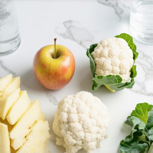 The 48-Hour White Diet Essentials A collection of white and clear foods representing the diet needed after professional teeth cleaning to prevent stains.