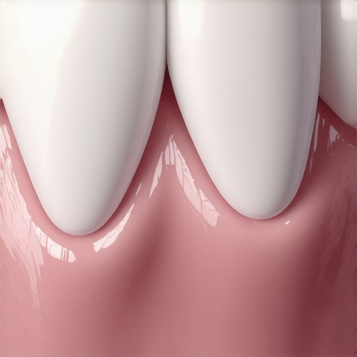 Close up of a perfectly fitted dental crown meeting the gum line