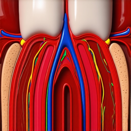 Illustration showing how gum health and oral bacteria impact heart health and blood pressure.
