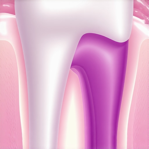 Diagram illustrating how dental crown placement affects gum color and inflammation.