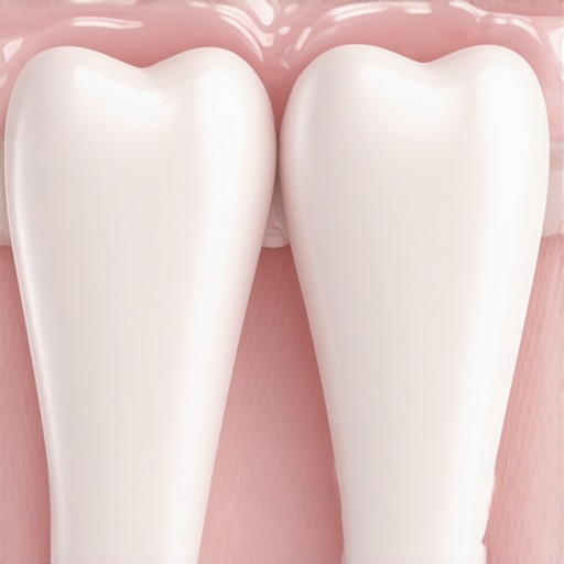 Close up of a dental crown margin and the start of gum recession on a single tooth.