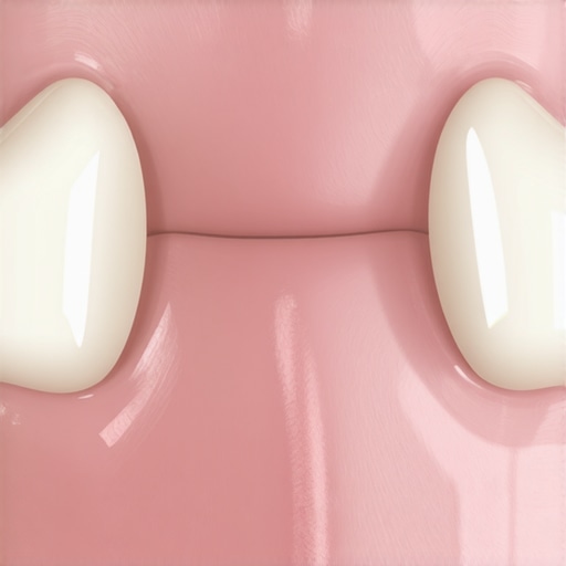 Close-up of a dental crown with a marginal gap at the gum line.